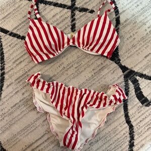 Shade & Shore Red and White Bikini